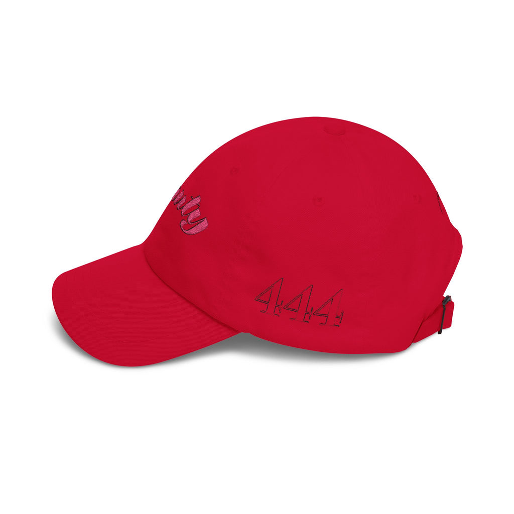 Beauty Affirmation & Angel Number 444 Classic Dad Cap — Vintage Brass Strap, Soft Cotton