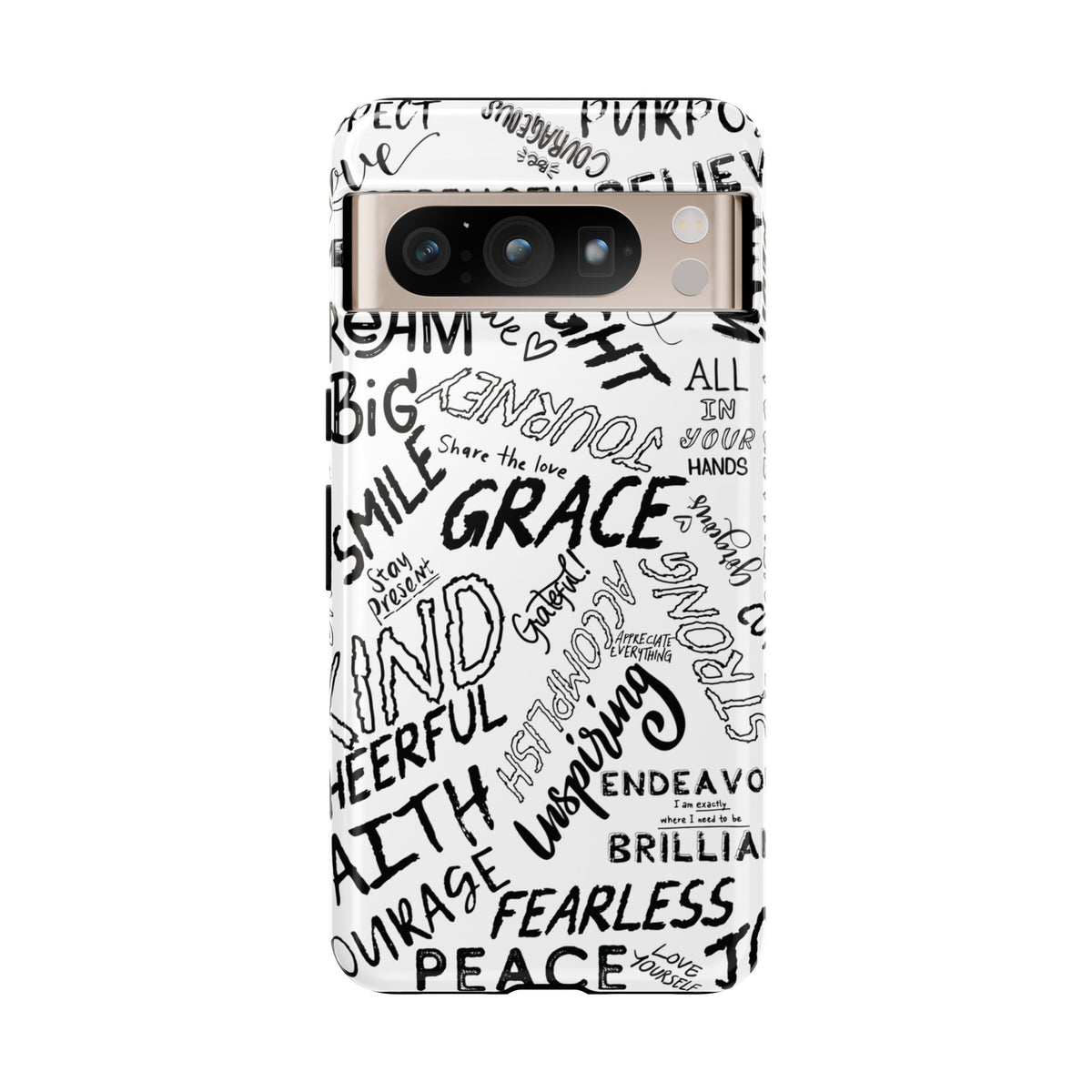 Inspirational Words Phone Case — Black & White Handlettered Positive Quotes