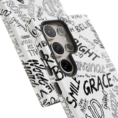 Inspirational Words Phone Case — Black & White Handlettered Positive Quotes